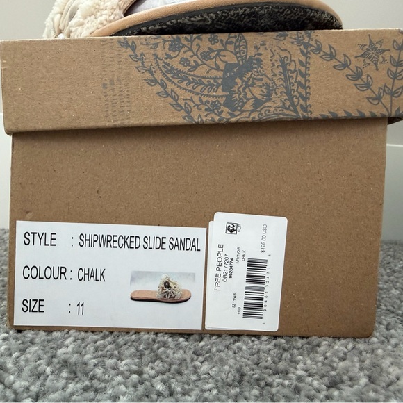 Free People Shell Sandals Shipwreck Surf Slides Boho Cowrie Beaded Size 11 - Picture 5 of 13